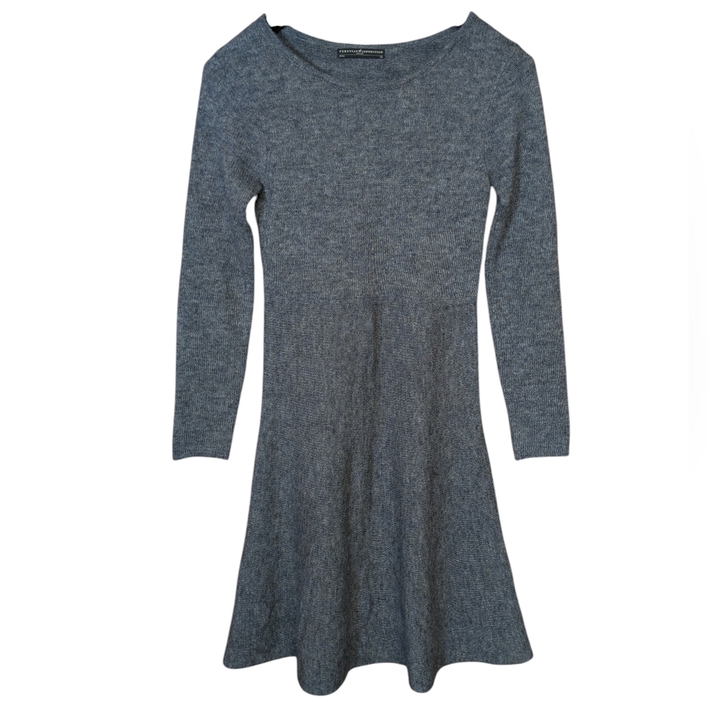 Peruvian Connection Jasmine Gray Baby Alpaca Sweater Dress Size XS
